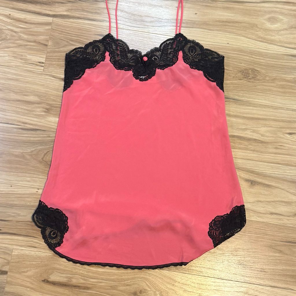 Christian Dior Faded Tag Pink Lace Cami Vintage